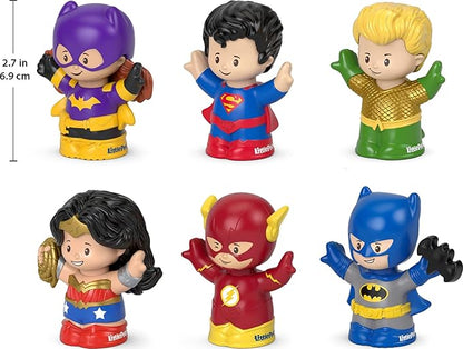 Fisher-Price Little People Toddler Toys DC Super Friends Crime-Fighting Figure Pack Set of 6 Characters for Pretend Play Ages 18+ Months (Amazon Exclusive)