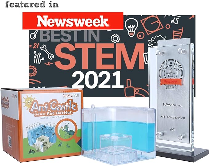 NAVADEAL Ant Farm Castle Experiment and Toy Allows Study of Social Structure, Architecture, Ecosystem, and The Behavior of Ants Within The 3D Maze of Translucent Gel