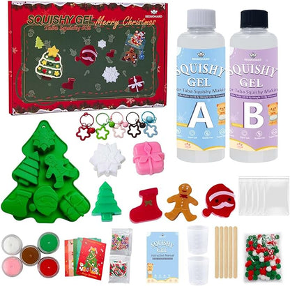 BEEMOHARD Squishy Gel for Taba Squishy Kit with Christmas Mold, All-in-one 18OZ Beginner Kit, Soft and Fun Stress Relief Entertainment Ideal Gift