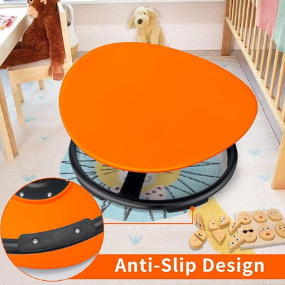 Kids Sensory Swivel Chair, Autism Sensory Chair, Spinning Chair for Autistic Kids, Small Space, Spin Seat, Metal Base, Non-Slip Design, Orange