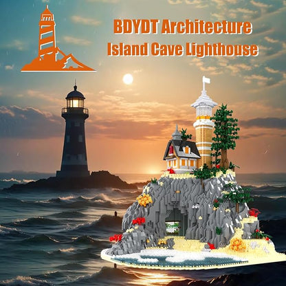 BDYDT Architecture Island Cave Lighthouse Micro Building Blocks Sets（5686PCS）- Building Block Model Gifts and Unique Collectibles Suitable for Children and Adult Creative Enthusiasts