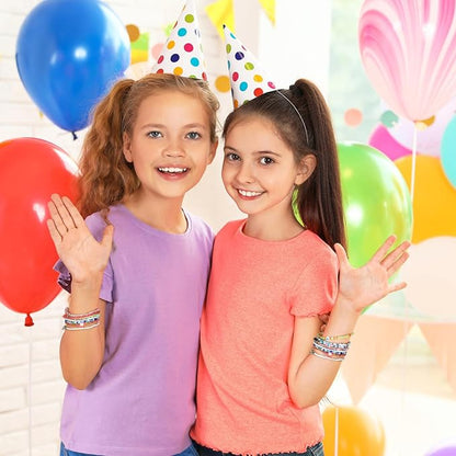 48 Pcs Colorful Kids Friendship Bracelet Set Adjustable Beads Bracelets Cute Friendship Princess Pretend Play Bracelet Stretch Beaded Bracelet Preppy Bracelets Set for Girls Women (Cute)