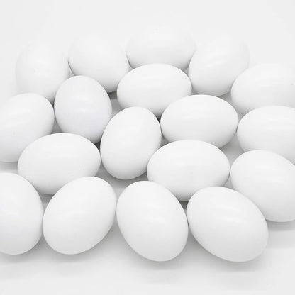 18 Pcs Easter Egg, White Wooden Eggs, Life Size Plain Decorating Eggs for Kids Easter DIY Paint Your Own Egg Decor, Easter Craft, Easter Eggs Hunt, Easter Basket Stuffers, School Activities Supplies