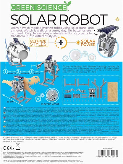 4M Green Science Solar Robot Kit - Green Energy Robotics, Eco-Engineering - STEM Toys Educational Gift for Kids & Teens, Girls & Boys (Packaging May Vary), Multi