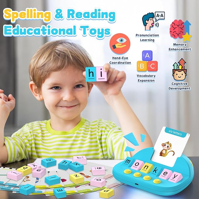 Phonics Flash Cards for Toddlers, Matching Letter Game Learning Toys for Kid, Autism Speech Therapy Materials 322 Sight Words,Boy Girl Birthday