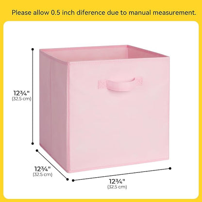 Cupic Cupid 13 Inch Storage Cube, Fabric Cube Storage Bin with Handles, Storage Cube Organizer for Clothes and Toys, Collapsible Cube Bins for Closet, Shelves, Nursery, 6-Pack, Pink Gradient