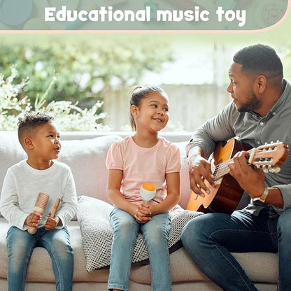 Stoie's Wooden Musical Instruments for Toddlers, Montessori Music Toys for Kids, with Xylophone, Tambourine and Maracas, Educational Development and Creativity, Baby Musical Instruments