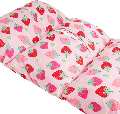 Wildkin Kids Floor Lounger: Ideal for Boys and Girls, Travel-Friendly, Perfect for Sleepovers - Pillow Lounger for Kids, Requires Standard Size Pillows Not Include (Strawberry Patch)