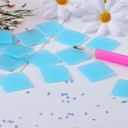 FEBSNOW Painting Glue Clay DIY Diamond Embroidery Wax Tool Set (Blue 60 pcs)