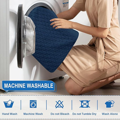 100% Waterproof Recliner Chair Covers That Stay in Place, Non-Slip Recliner Cover with 5 Pockets, Elastic Straps, Washable Reclining Chair Protector for Kids, Pets, Dogs, Dark Blue