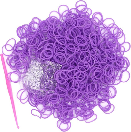 3000PCS Loom Rubber Bands Kit with 75 Clips,5 Hooks, Premium Bracelet Making Kit for Kids Weaving DIY Crafting Gift(Light Purple)