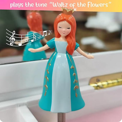 Giggle & Honey® Princess Musical Jewelry Box for Girls Kids Music Box with Drawers, Fairytale Gifts for Girls Birthday, Princess Jewelry Boxes for Ages 3-10