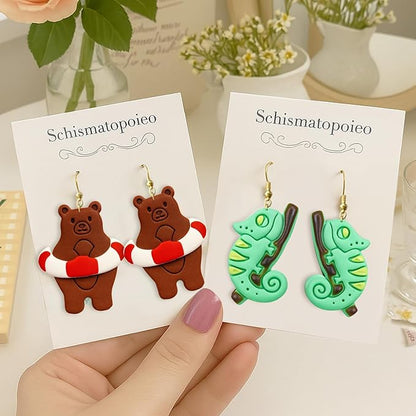 Easter Gifts for Mother Friendship Sister Animal Lovers - Animal Polymer Clay Cutter, Chameleon,Fox, Hippopotamus, Dog, Sheep, Bear Clay Cutter. Suitable for Making Neckl, Bracelets, Keychains