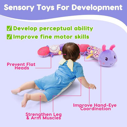 Baby Girl Toys 0-3-6 Months Musical Stuffed Animals Plush Caterpillar Toy Crinkle Rattles Tummy Time Development Sensory Toys infants 6-9-12 Months Newborn Girls Boy Shower Gifts Easter Basket Stuffer