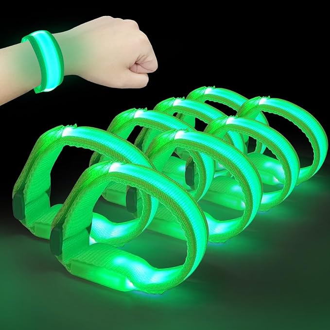 8pcs LED Light Up Bracelets Glow Flashing Wristbands Glow in The Dark Party Supplies for Wedding, Raves, Concert, Camping,Sporting Events, Party