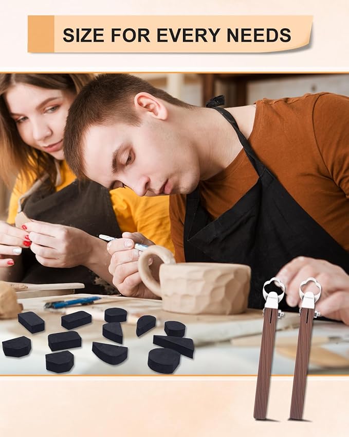 eZAKKA Mug Handle Carving Tool, Pottery Handle Making Tools Set for Pottery Ceramic Mug Handle Molds for Clay, Style 3