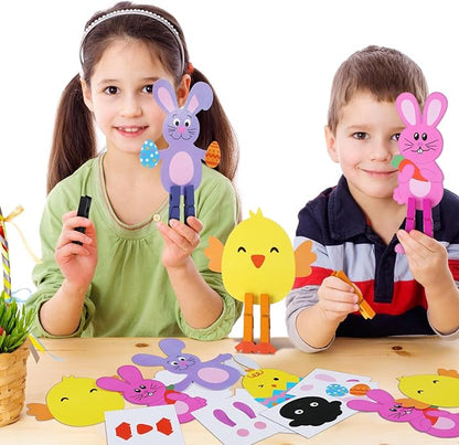 30 Sets Easter Crafts for Kids DIY Easter Bunny Clothespin Craft Eggs Chick Sheep DIY Kits Funny Easter Activities for Kids Home Classroom Easter Spring Party Favor