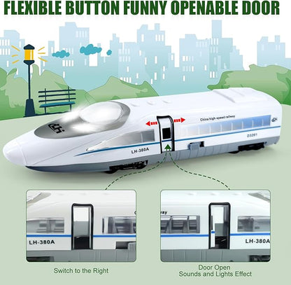 OTONOPI Electric Bullet Train with Lights and Sounds Subway Locomotive Engine High Speed Toy Train Model Inertial Driving Play Vehicle for Kids Age 3+