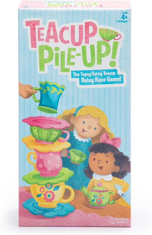 Educational Insights Teacup Pile-Up! Relay Game, Preschool Board Game, Gift for Kids Ages 4+