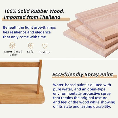 Coat Rack Freestanding, Coat Tree with 2 Main Rods and Stable Design, Clothes Racks for Hanging Coats Clothes Suits Jacket, Easy to Assemble and Very Sturdy, Natural Wood Color USYD-202