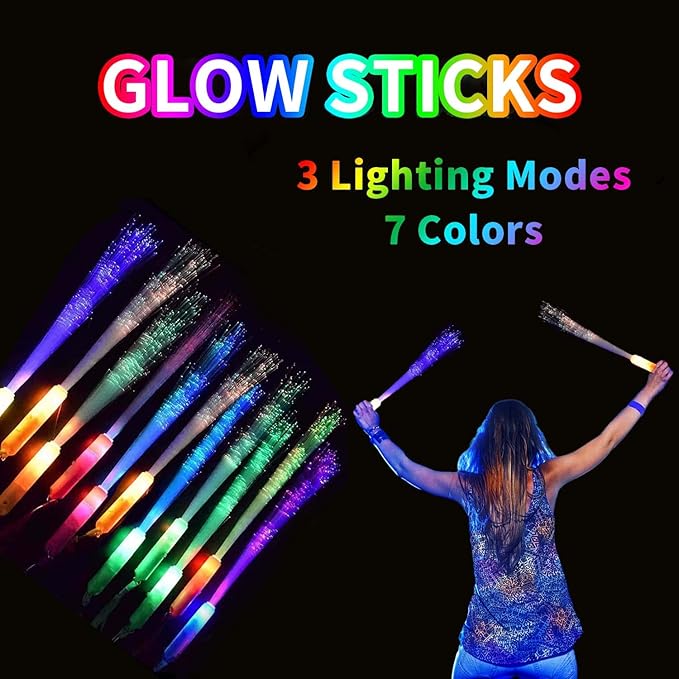 Glow In The Dark Party Supplies - 48 Pcs Light Up Toys For Adult Kids With 10 Finger Light,5 LED Glasses,20 Glow Sticks Bracelets,8 Glow Sticks ,5Headbands Fit Birthday New Year Eve Christmas