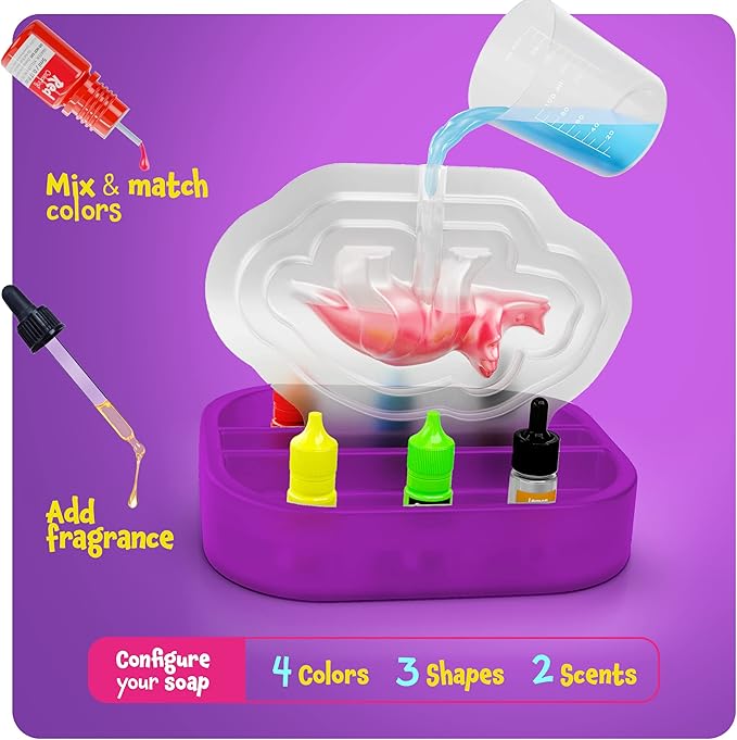 Dan&Darci Dino Soap Making Kit for Kids, Dinosaur Science Toys Kits, Easter Gifts for Kid All Ages, DIY Activities Craft - Art Crafts Gift Set for Boys and Girls Age 3 4 5 6 7 8 12 Year Old Boy