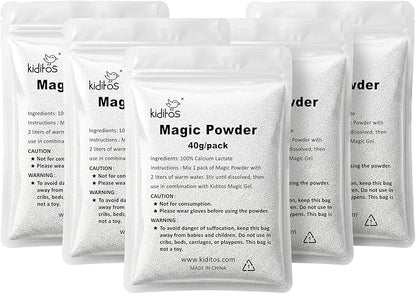 Kiditos Magic Water Elf Powder Refill 5 Packs+Dinosaurs Mold Set