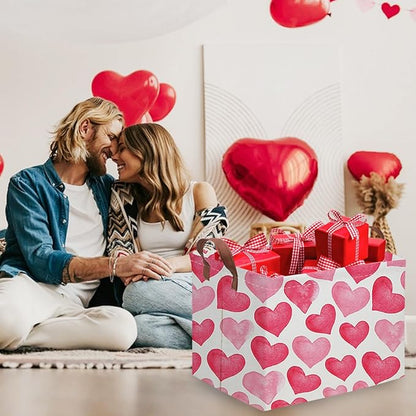 Rectangular Pink Valentine's Day Gift Basket,Cbasket,Pink gift baskets,Love Heart Room Decor for Home,Shelf Baskets(Big pink heart)