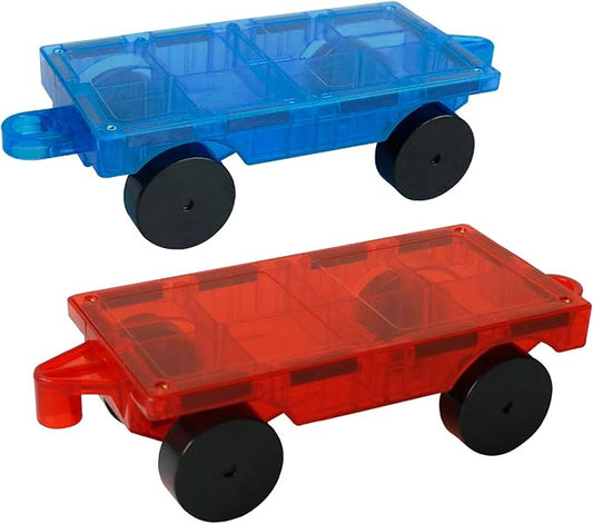 MAGBLOCK 2 Piece Car Set Suitable for Magnetic Blocks Tiles, Expand and Enrich Your Magnet Tiles STEM Educational Toys