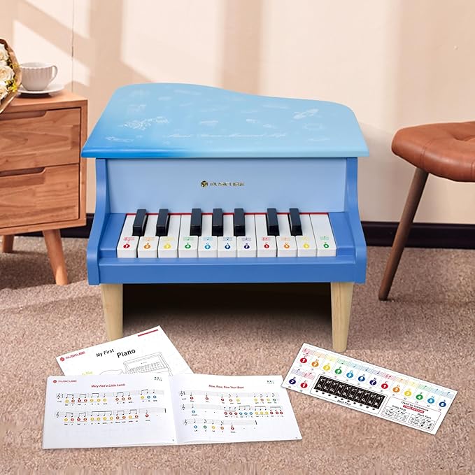 MUSICUBE Kids Mini Piano - 18 Key Grand Piano for 3-7 Year Olds, Beginner Girls & Boys, Educational Musical Instrument Gift Choice (Range: C4-F5)