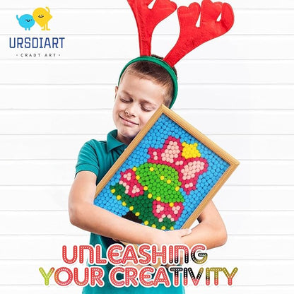URSDIART Pom Poms Arts and Crafts for Kids Ages 8-12,Christmas Tree Pom Poms Craft Kits for Christmas Bulk Craft Supplies, Christmas Gifts for Kids Activities,School Project Supplies, Home Decor