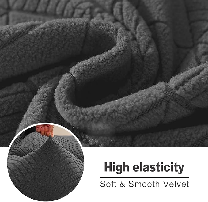 NORTHERN BROTHERS Oversized Recliner Cover - Lazy Boy Recliner Covers That Stay in Place, 4 Pieces Large Recliner Chair Covers 1 Seater, Dark Gray