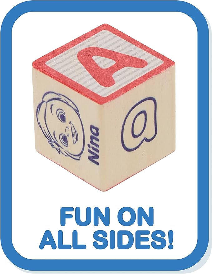 CoComelon 51-Piece Classic ABC Wooden Block Set, Preschool Building Toys, Learning and Education, Officially Licensed Kids Toys for Ages 18 Month, Amazon Exclusive