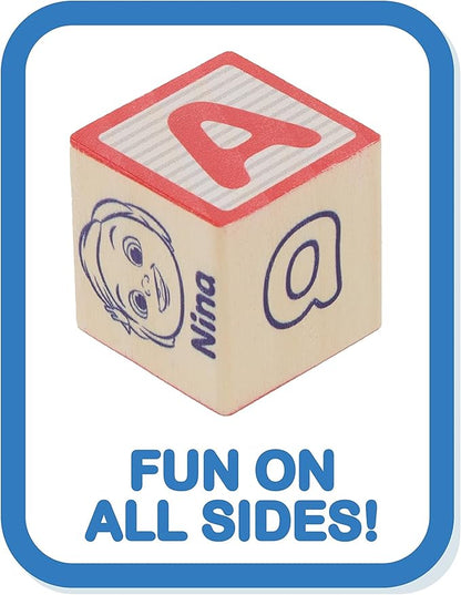 CoComelon 51-Piece Classic ABC Wooden Block Set, Preschool Building Toys, Learning and Education, Officially Licensed Kids Toys for Ages 18 Month, Amazon Exclusive