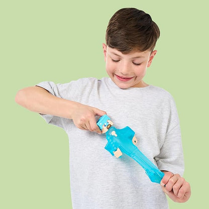 Heroes of Goo Jit Zu Minecraft Stretchy Characters, Steve with Diamond Armor & Sword, Super Squishy Goo Filling with Hidden Diamond Piece Inside, Stretch Him Up to 3 Times His Size - Sensory Toys