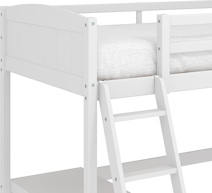 Hillsdale Alexis Contemporary Wood Arch Twin Size Loft Bed with Desk, White