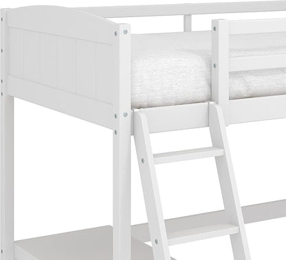 Hillsdale Alexis Contemporary Wood Arch Twin Size Loft Bed with Desk, White