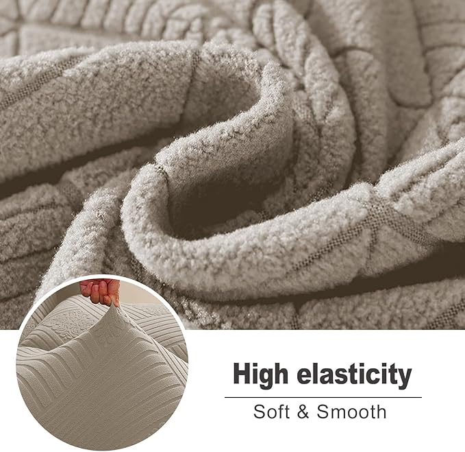 NORTHERN BROTHERS Recliner Sofa Covers 3 Seater - Reclining Sofa Covers Couch Covers for Reclining Couches Reclining Couch Covers, Khaki