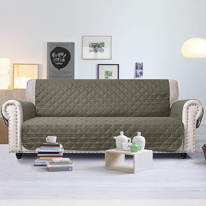 CHHKON Waterproof Recliner Chair Cover Nonslip Stay in Place Dog Couch Chair Cover Furniture Protector Recliner Chair Cover for Pets and Kids (Green, 23'')