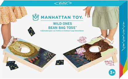 Manhattan Toy Wild Ones Indoor Outdoor Wooden 10-Piece Cornhole Bean Bag Toss Game for Kids 3 Years and Up