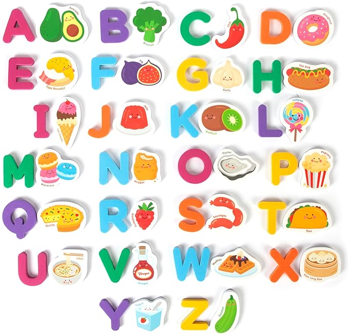 Crayola: ABC Matching Magnet Set - Foodie Garden - Alphabet & Image Foam Magnets, Classroom & Home Education, Spelling-Learning, Toddler, Kid Ages 3+
