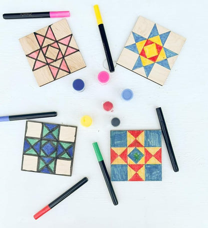 Star Unfinished Barn Quilt Square Wooden Sign Crafts to Paint, Country Wall Art Canvas Quilts Blocks Painting Kits (12 inches, Hourglass) AVTRBoutique