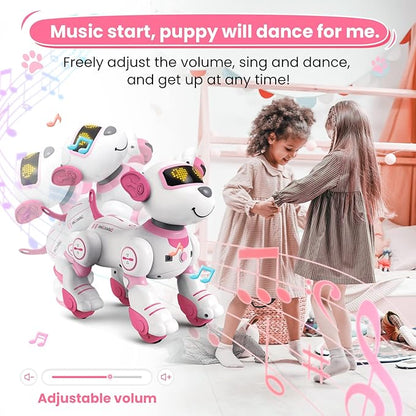 Robot Dog Toys for Girls Toys Interactive Robot Toy FollowMe Robot for Kids 5-7 Intelligent Remote Control Dog with Sing Dance Robotics for Kids Age 3 4 5 6 7 Chrismas Birthday Gifts Girls