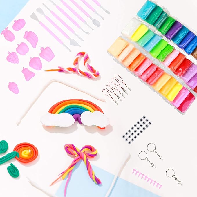 36 Colors Air Dry Soft Modeling Clay, Air Clay for Kids Slime Making，Plasticine Dry Art Crafts Colored Modeling Magic with Tools，Best Gift for Kids Boys Girls