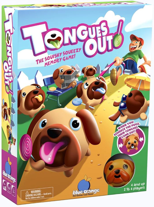 Tongues Out! The Squishy, Squeezy Preschool and Children Game - Educational Puppy Fidget Memory Color Matching Fun by Blue Orange Games - 2-4 Players for Ages 4+