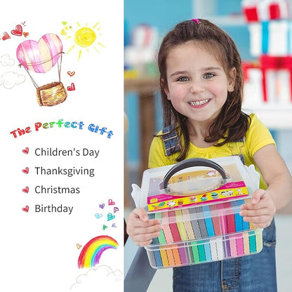 Polymer Clay Sets, 50 Colors Oven Bake Clay Modeling Clay for Kids, Sculpting Clay Tools and Accessories, DIY Model Clay, Ideal Clay for Kids Beginners and Artists