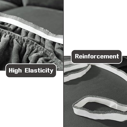 NORTHERN BROTHERS Stretchy Recliner Chair Covers, Velvet Recliner Covers, Lazy Boy Chair Cover (Dark Grey, 3 Seat)