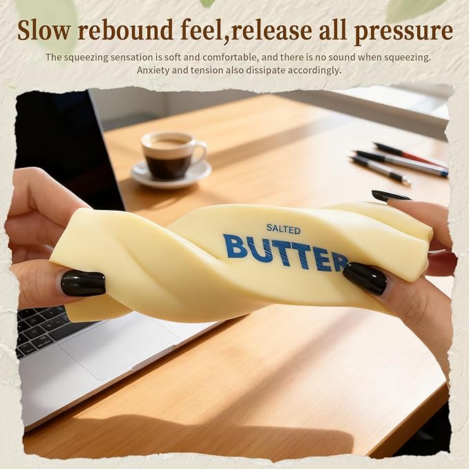 Slow Rising Squishy Butter Stick ,Squeeze Butter Toy, Stress Balls，Stress Relief & Fidget Toys,Realistic Food Squishies Fidget Toys, Gifts, Party Favors (Extra Large Butter 1pcs)