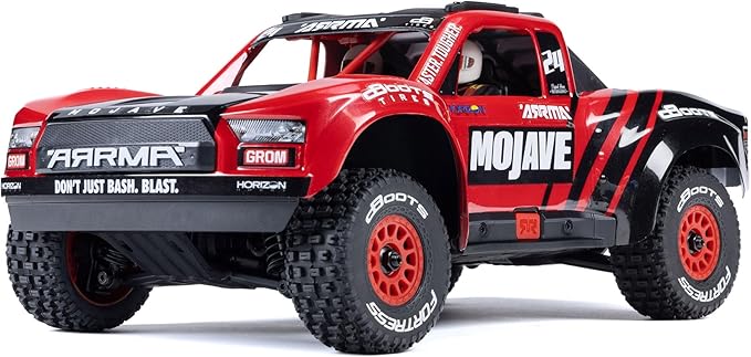ARRMA RC Truck Mojave GROM 4x4 Smart Small Scale Desert Truck, RTR (with Battery and Charger Included) Red/Black ARA2104T1