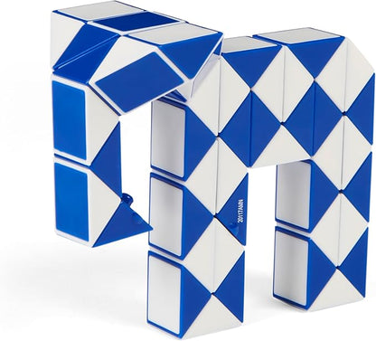 Rubik’s Connector Snake, Two-Pack Cubes 3D Puzzle Game Stress Relief Fidget Toy Activity Cube Travel Game Gift Idea, for Adults & Kids Ages 8 and up